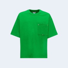 보테가 베네타 헤비 저지 리벳 포켓 티셔츠 그린